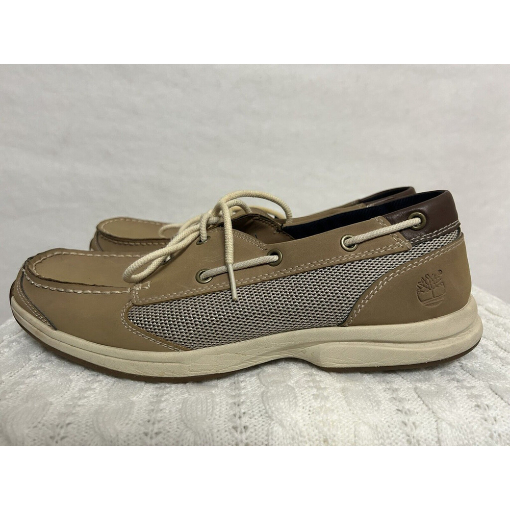 Timberland Men's 10 Ortholite Beige Loafer Style Boat Deck Shoes